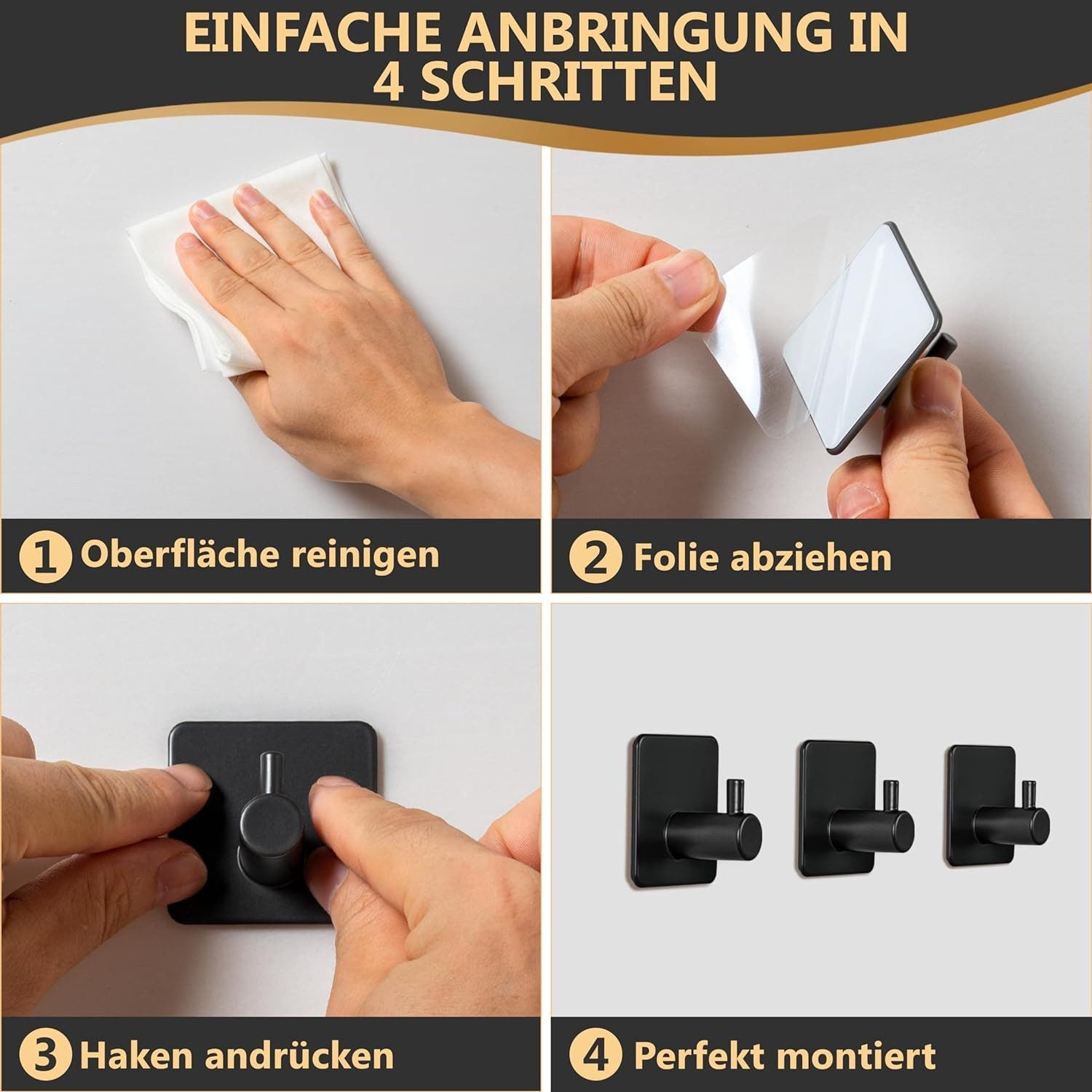 DANIHOME Handtuchhalter Weiß ohne Bohren