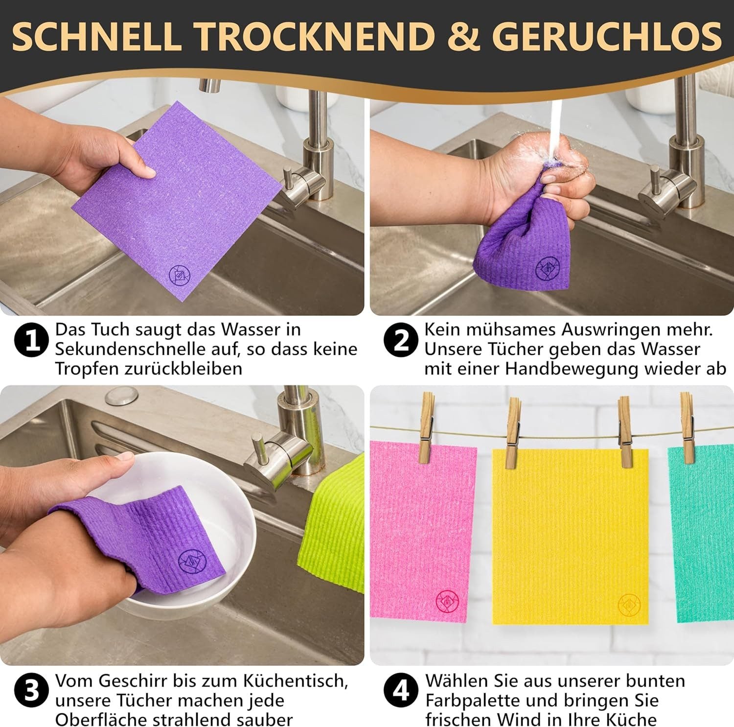 DANIHOME Schwammtücher Sky Blue 5er-Set