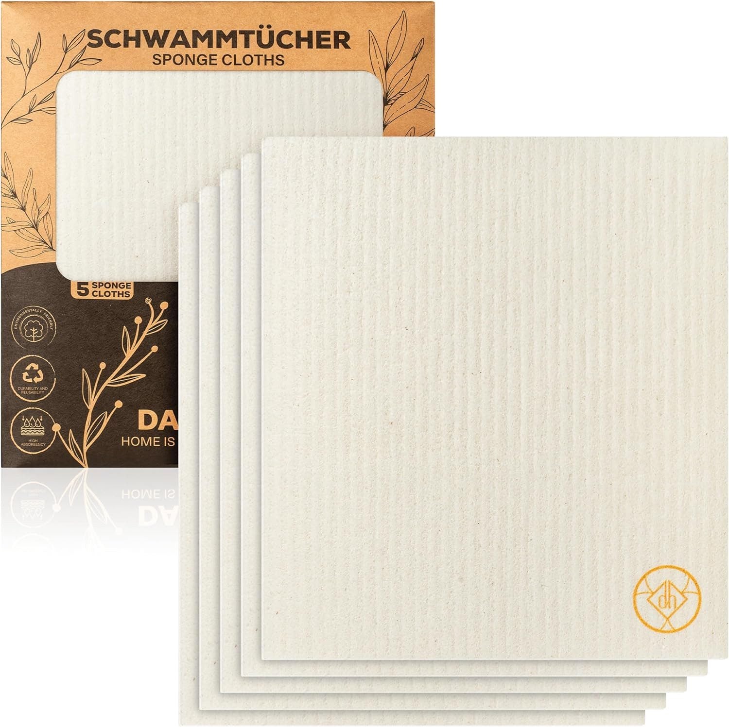 DANIHOME Schwammtücher Weiß 5er-Set