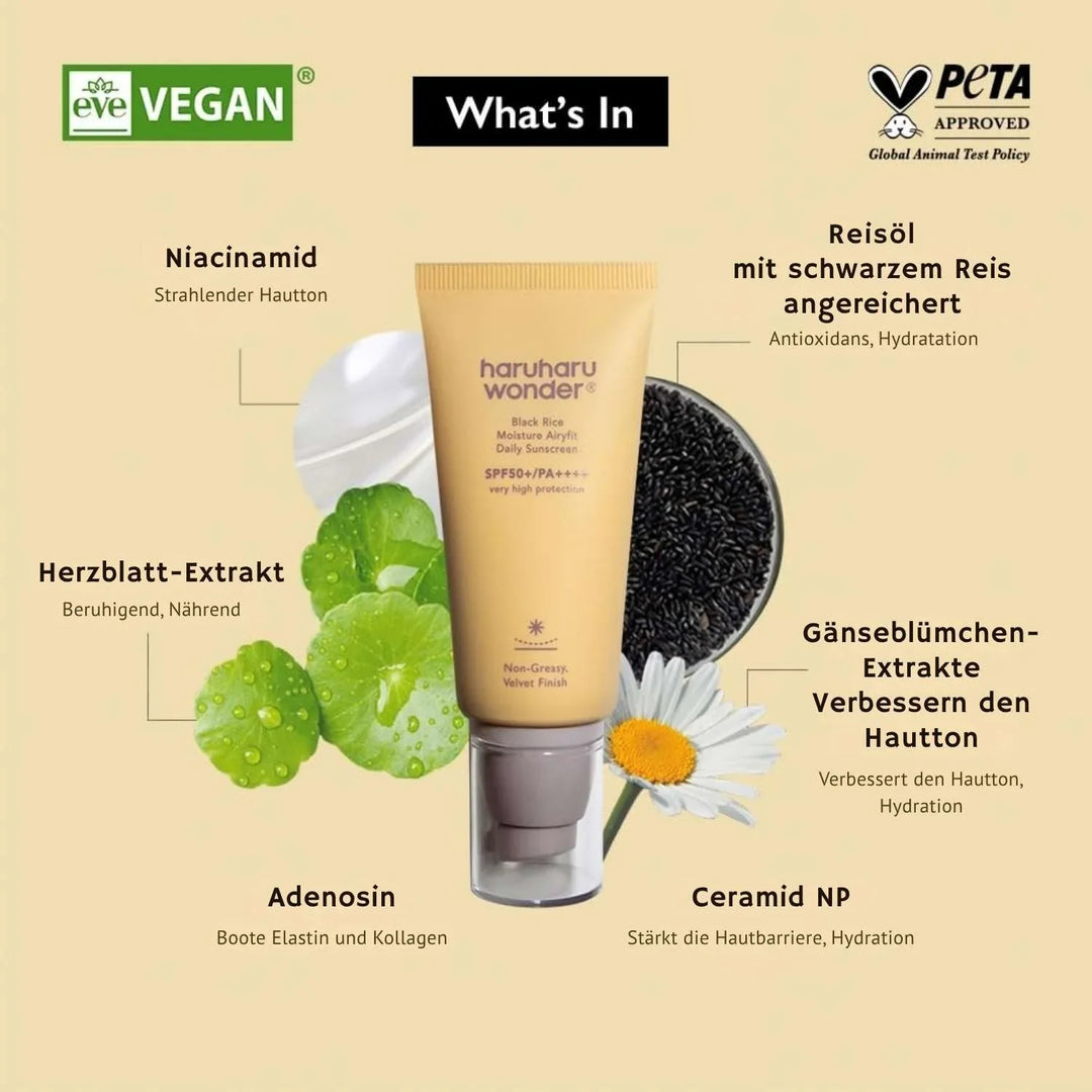 Haruharu Wonder Black Rice Moisture Airyfit Daily Sunscreen SPF50+ - 50 ml