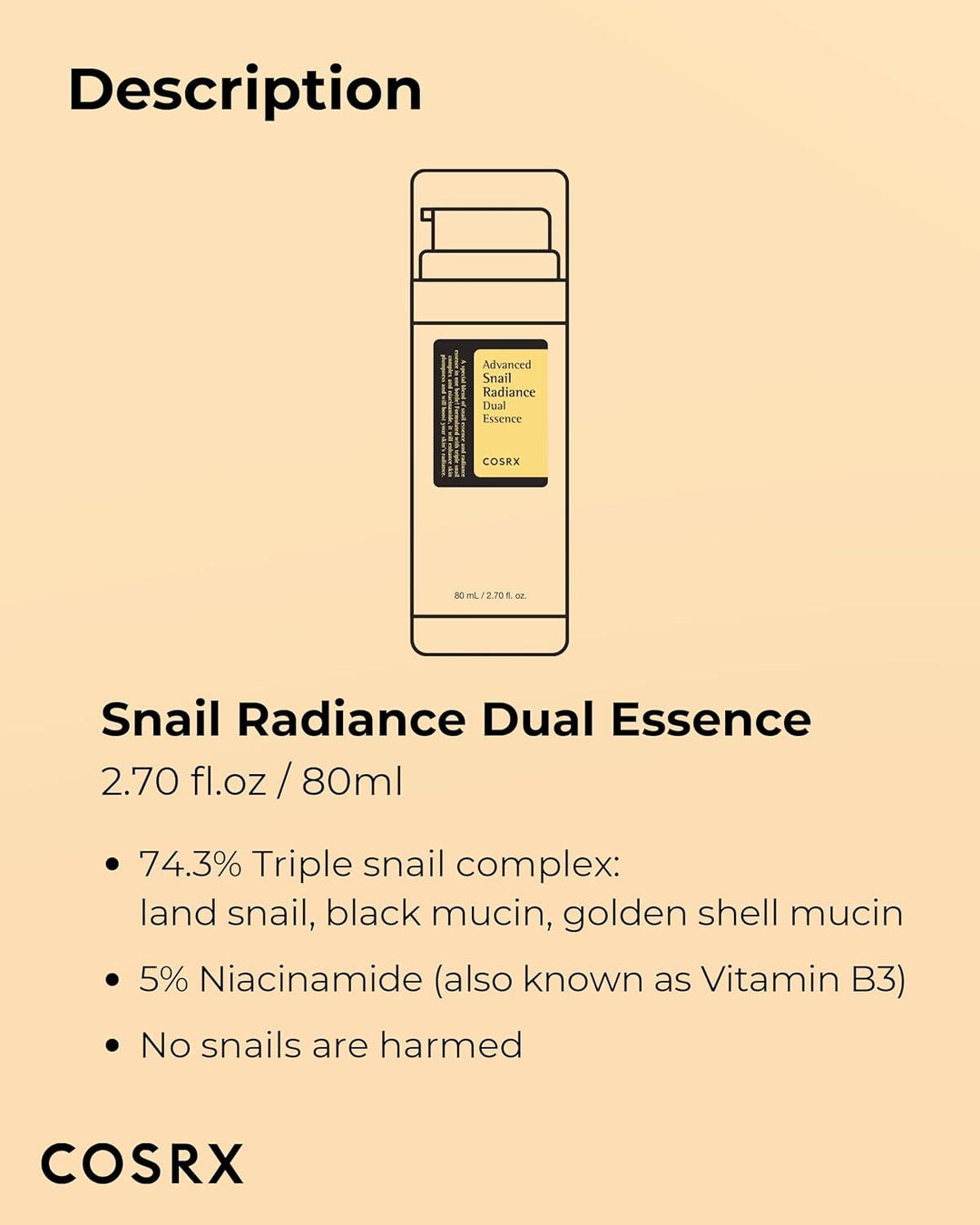 COSRX  Advanced Snail Radiance Dual Essence 80ml - DaniChou-Store
