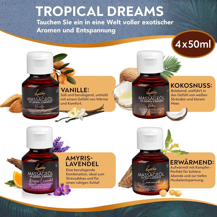 DaniChou Tropical Dreams massage oil set 4x 50 ml
