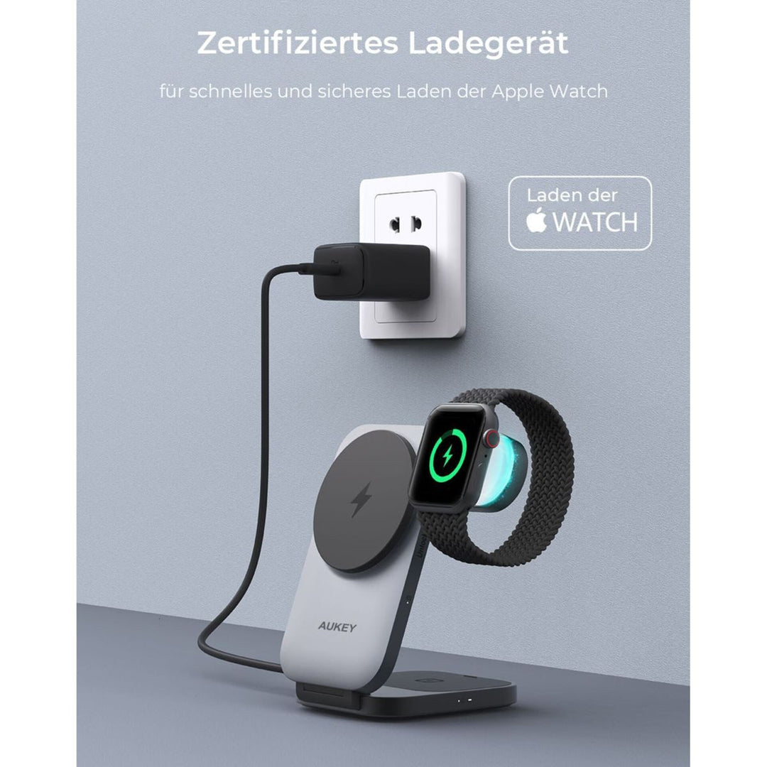 Aukey MagFusion Z 3-in-1 Foldable MagSafe Charging Stand