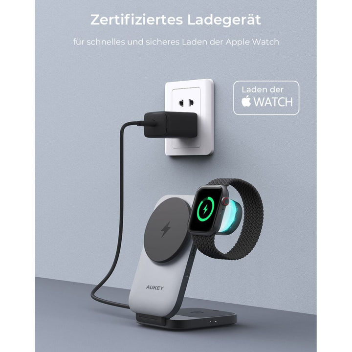 Aukey MagFusion Z 3-in-1 Foldable MagSafe Charging Stand