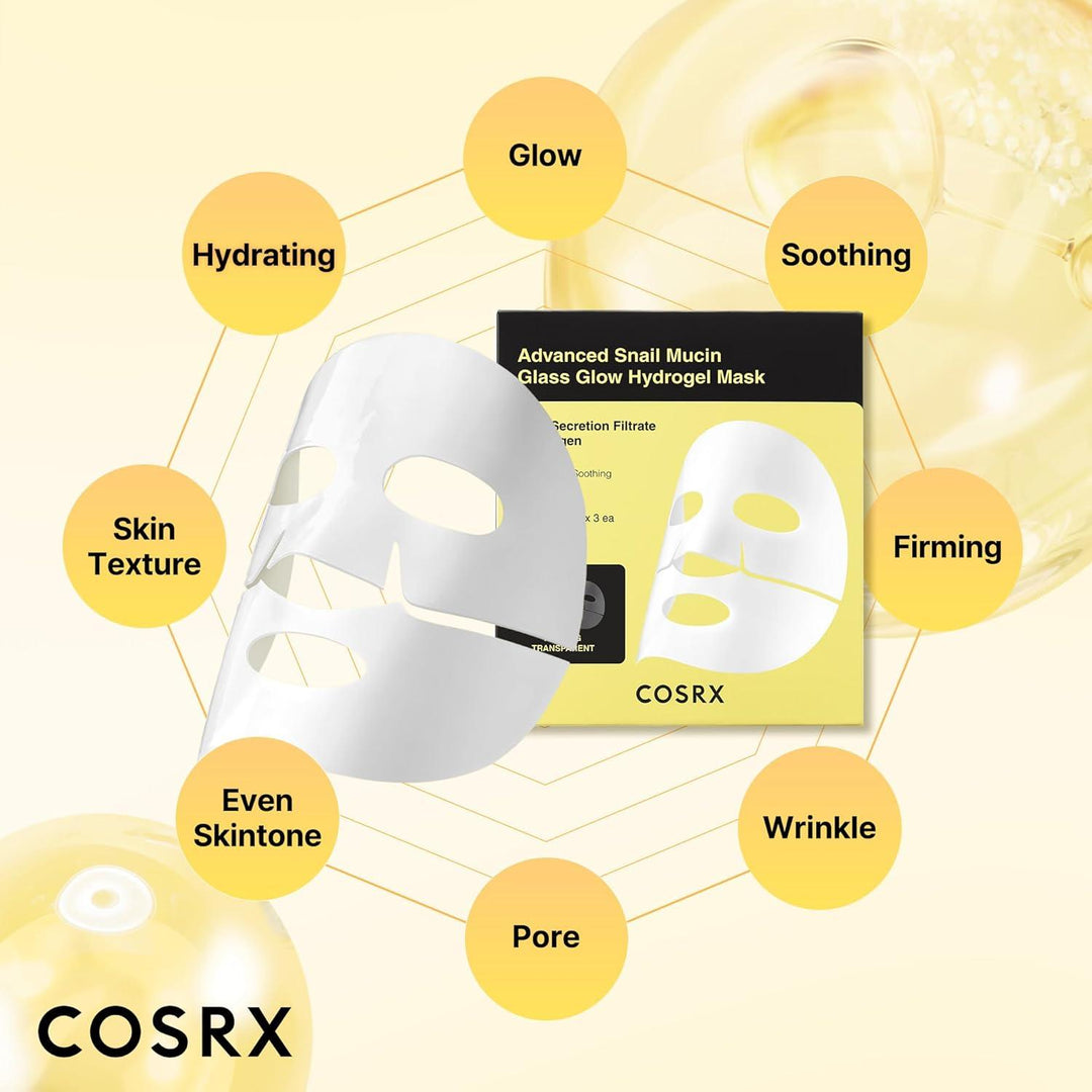 COSRX Advanced Snail Mucin Glass Glow Hydrogel Mask 3St. - Gesichtsmaske - DaniChou-Store