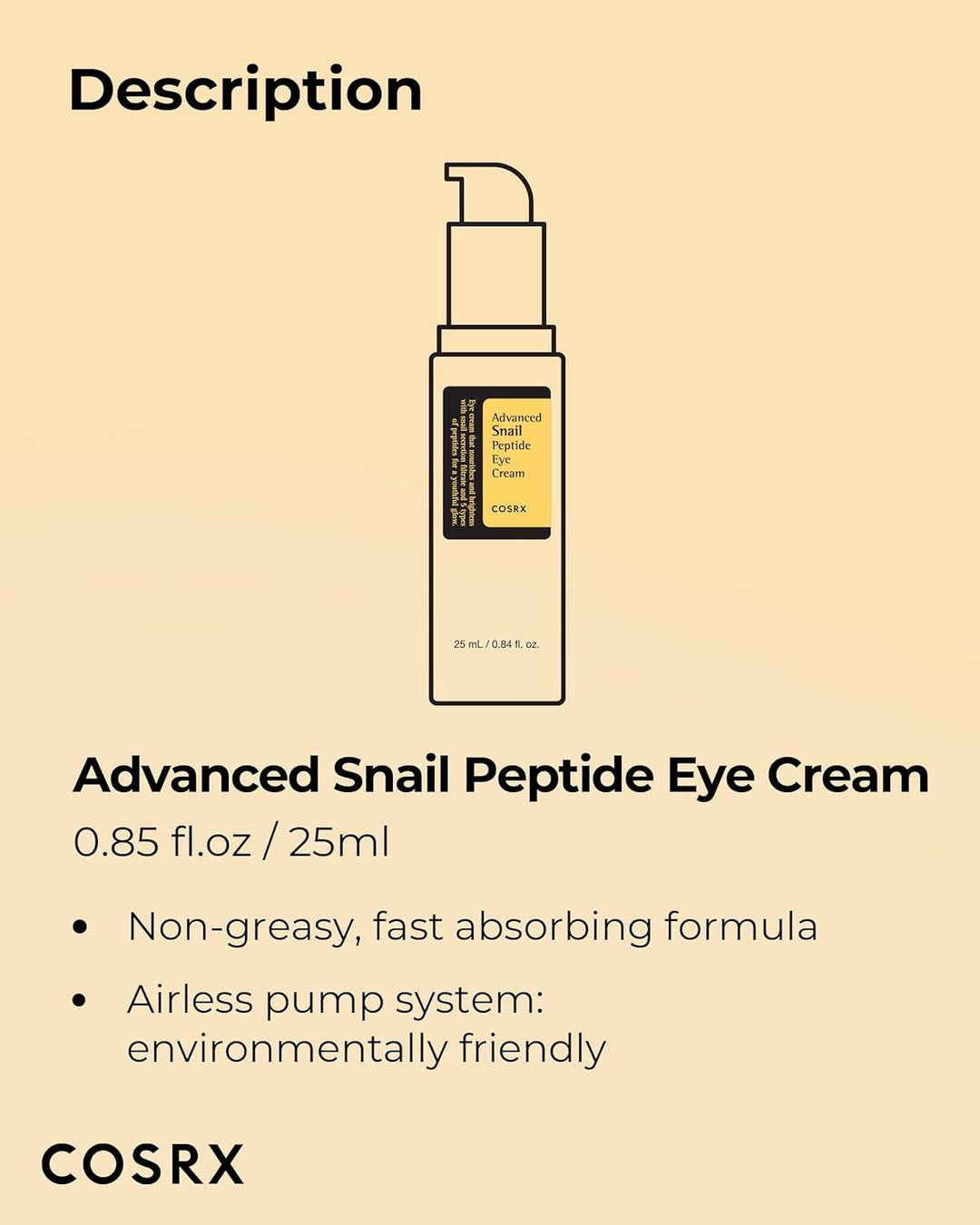 COSRX Advanced Snail Peptide Eye Cream 25ml - DaniChou-Store