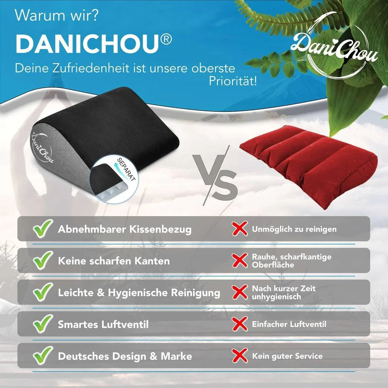 Aufblasbares Sex Kissen mit abnehmbaren Kissenbezug