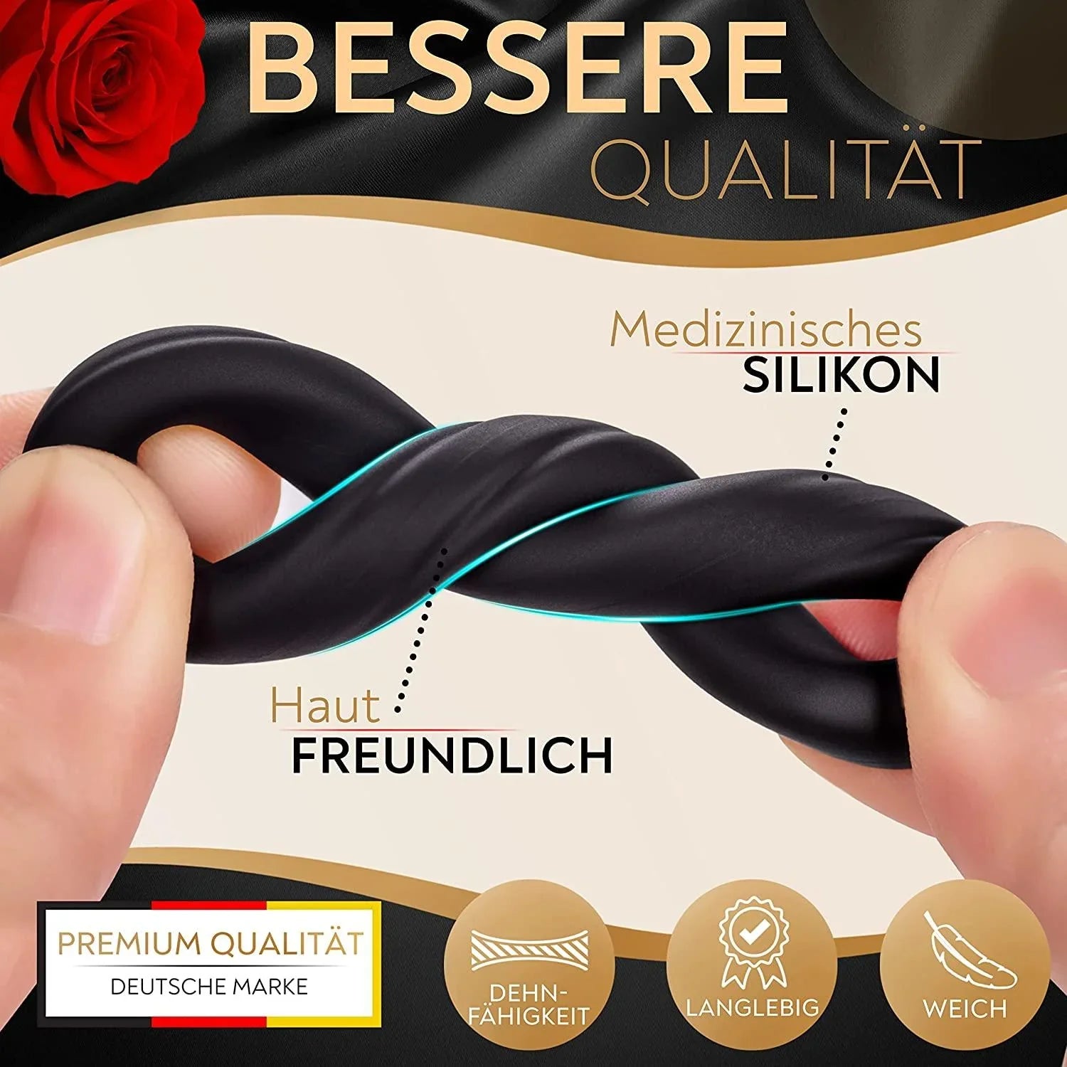 3 tlg. Penisring Set aus Silikon mit Geschenkbox &amp; Infoheft - DaniChou-Store