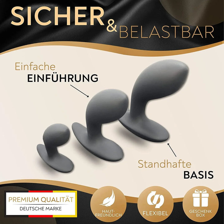 3 tlg. Analplug-Set aus Silikon - DaniChou-Store