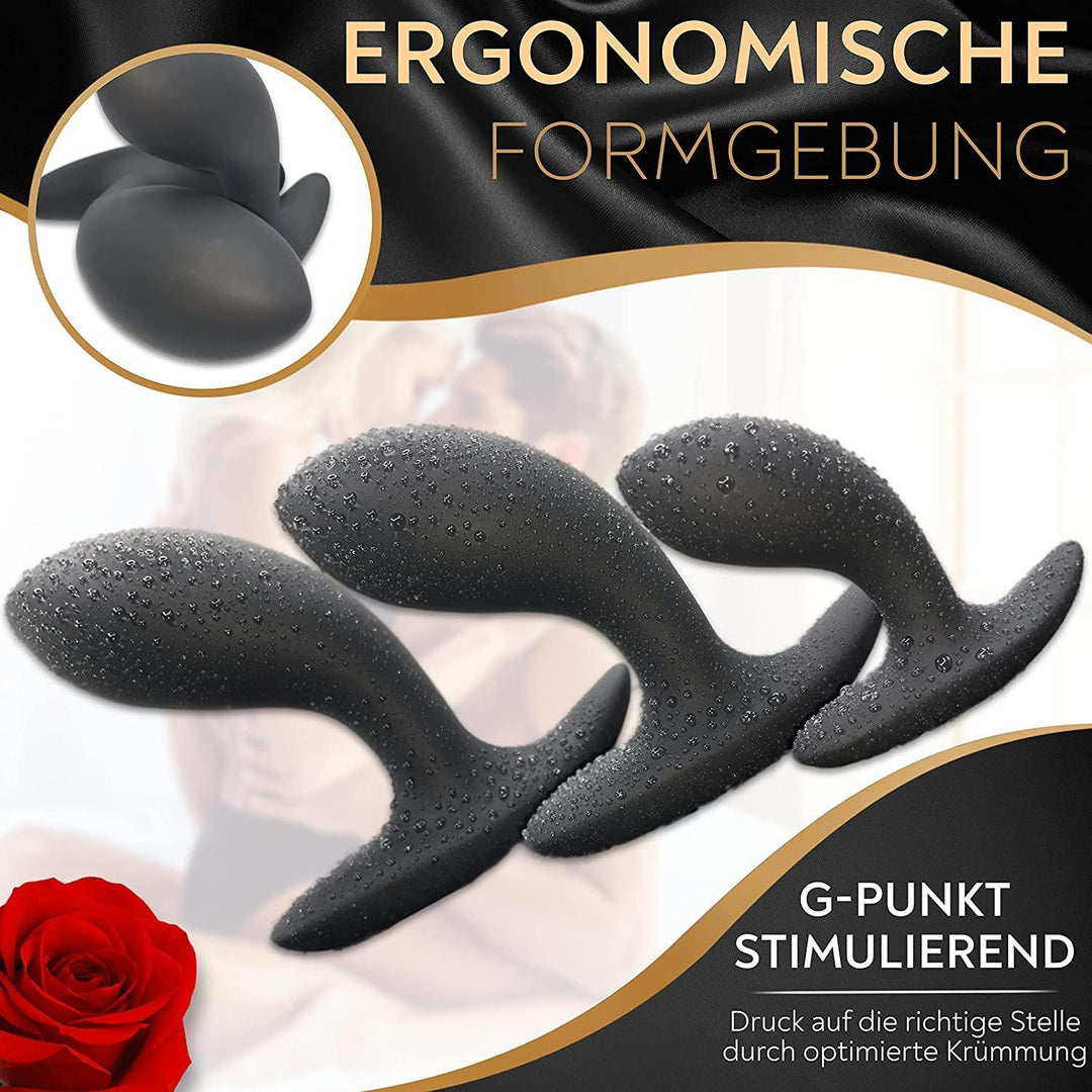 3 tlg. Analplug-Set aus Silikon - DaniChou-Store