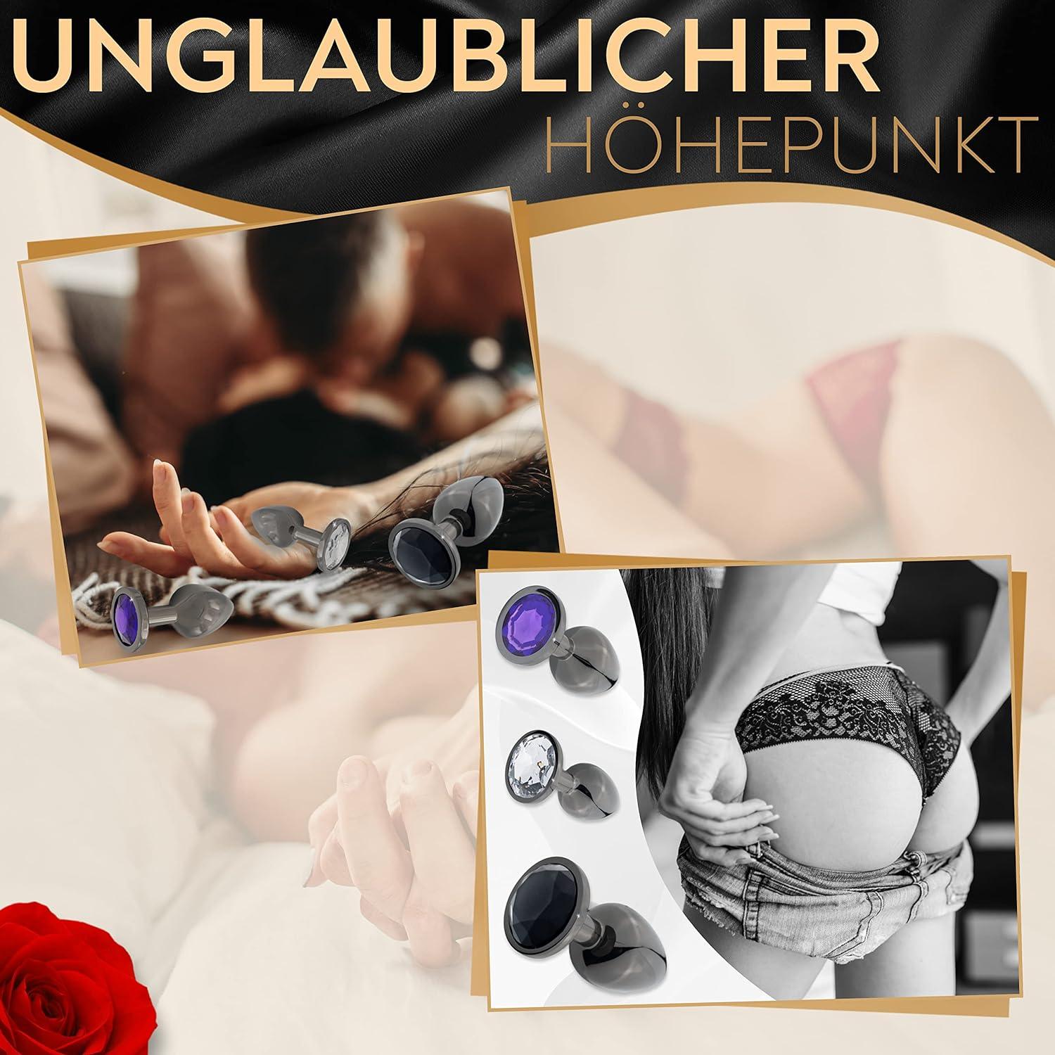 DaniChou® GemPlugs 3X - 3-teiliges Metall Butt Plug Set mit Kristall - DaniChou-Store