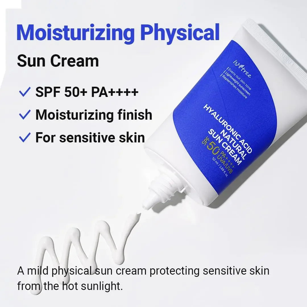 ISNTREE Hyaluronic Acid Natural Sun Cream SPF50 PA++++ - DaniChou-Store