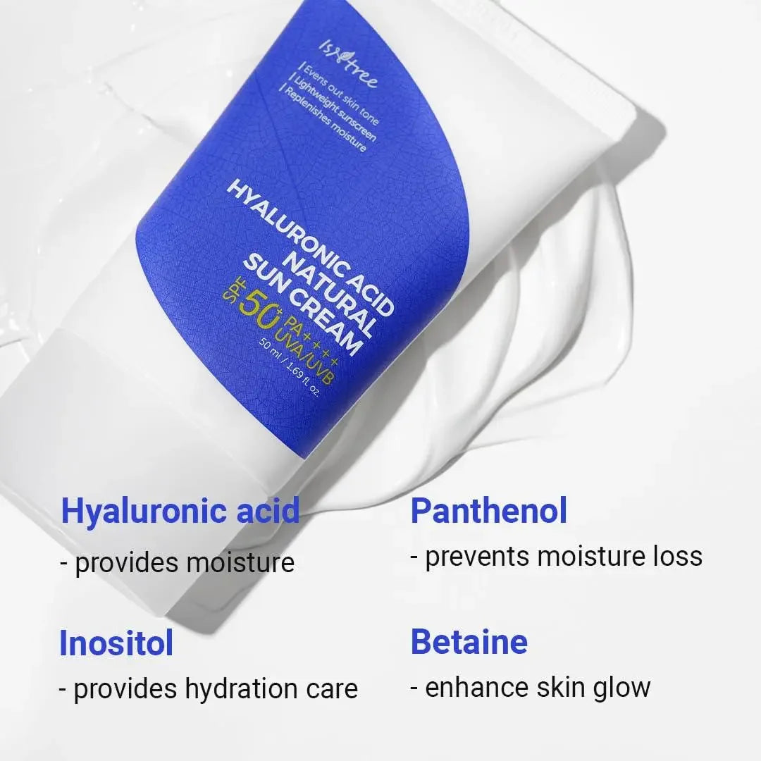 ISNTREE Hyaluronic Acid Natural Sun Cream SPF50 PA++++ - DaniChou-Store