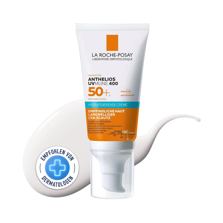 La Roche Posay Anthelios Hydratisierende Creme UVMune 400 LSF 50+ 50 ml - Schützende Sonnencreme, Feuchtigkeitsspendend, Dermatologisch getestet, Wasserfest