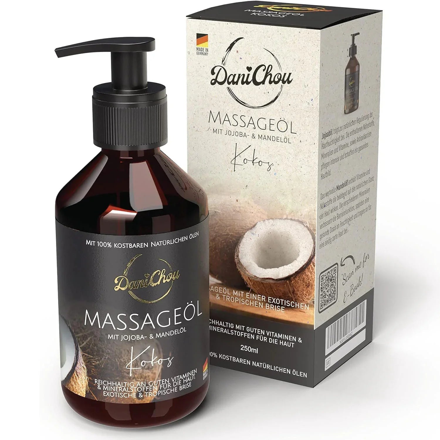 DaniChou Massageöl Kokos 250 ml