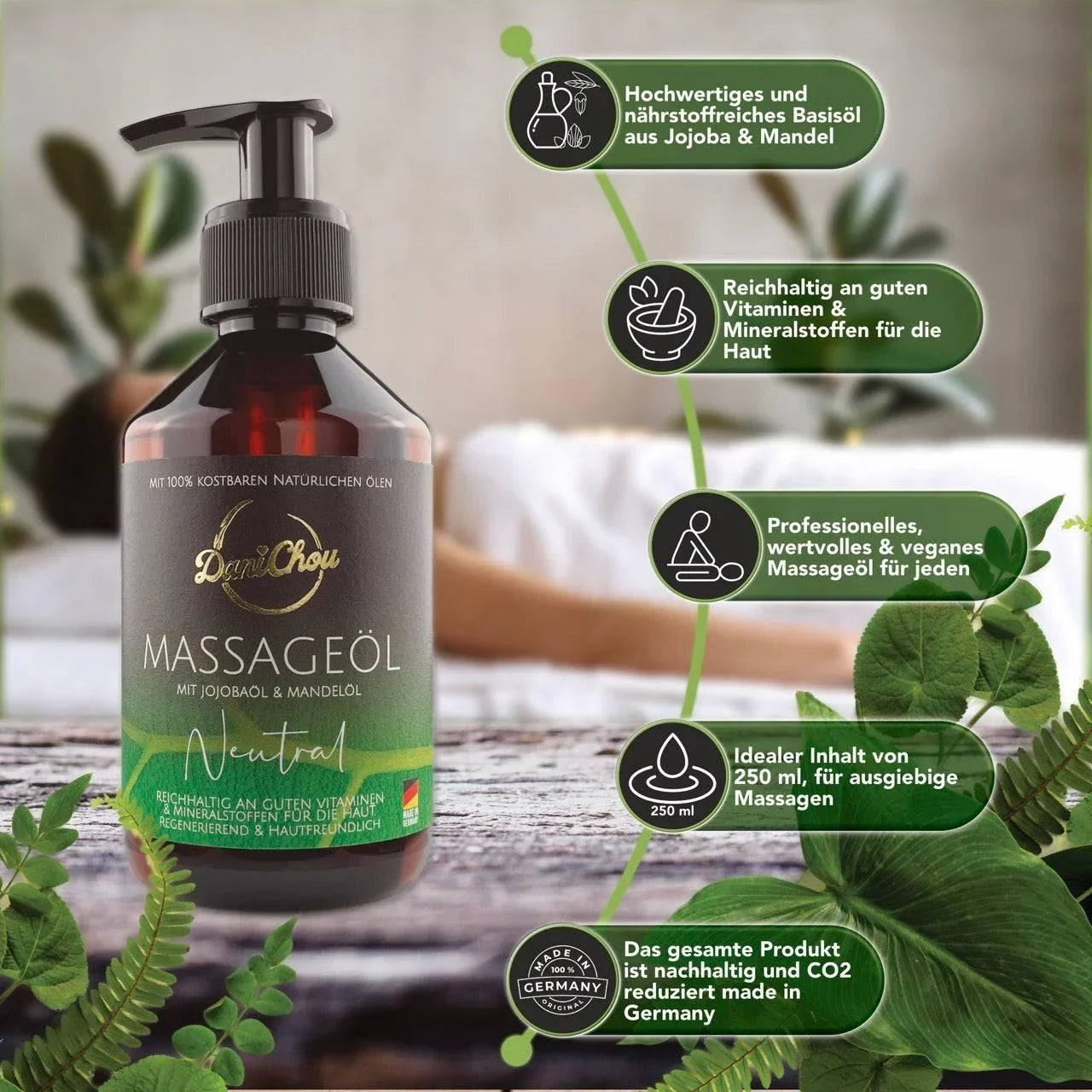 DaniChou Massageöl Neutral 250 ml