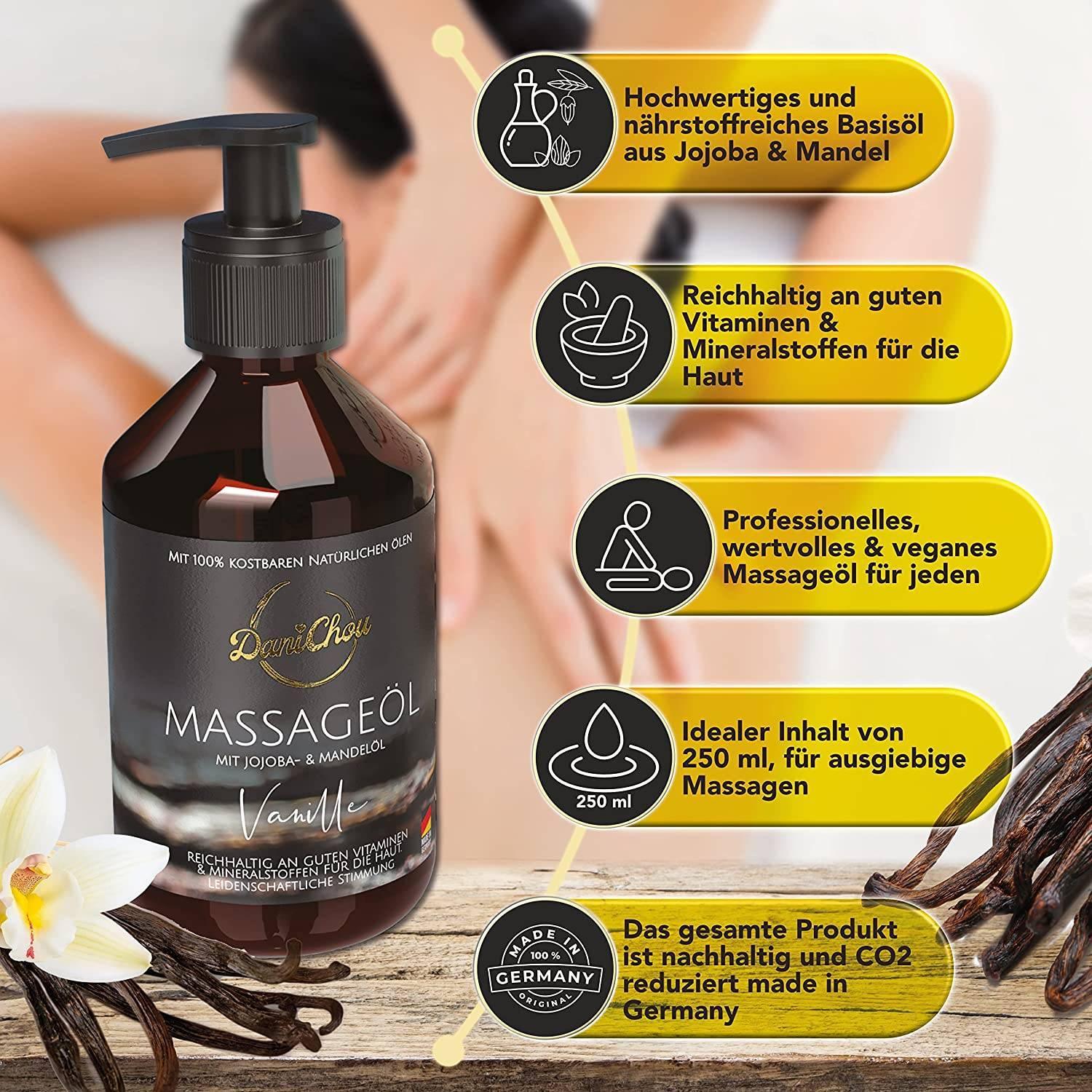 DaniChou Massageöl Vanille 250 ml