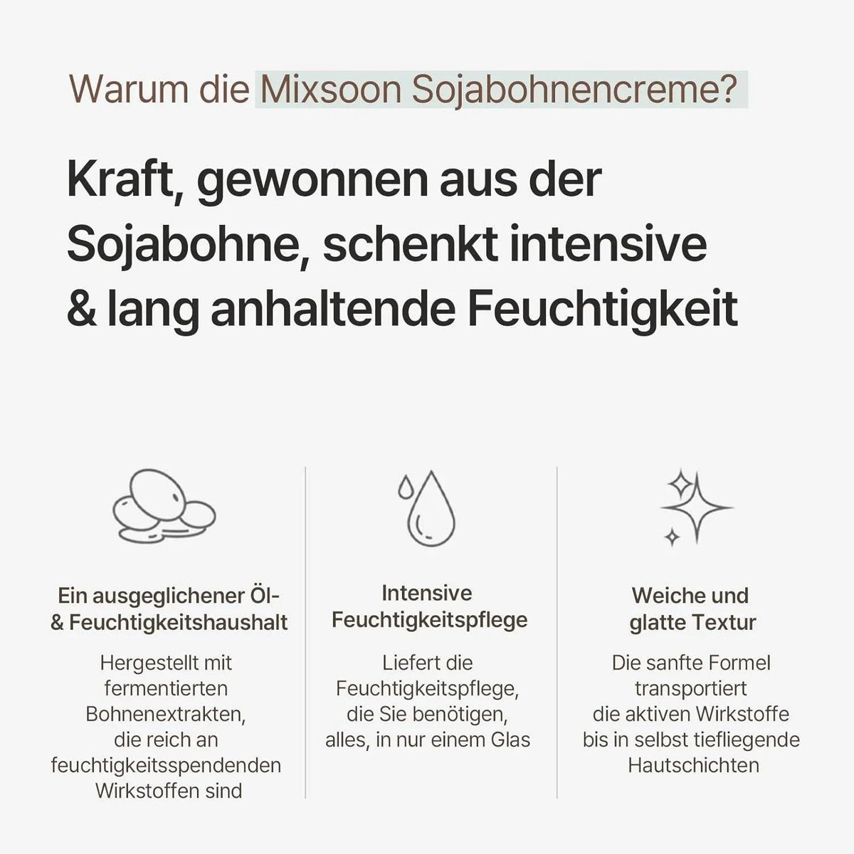 Mixsoon Soja Ferment Creme - Feuchtigkeitsspendende Gesichtscreme 50ml - DaniChou-Store