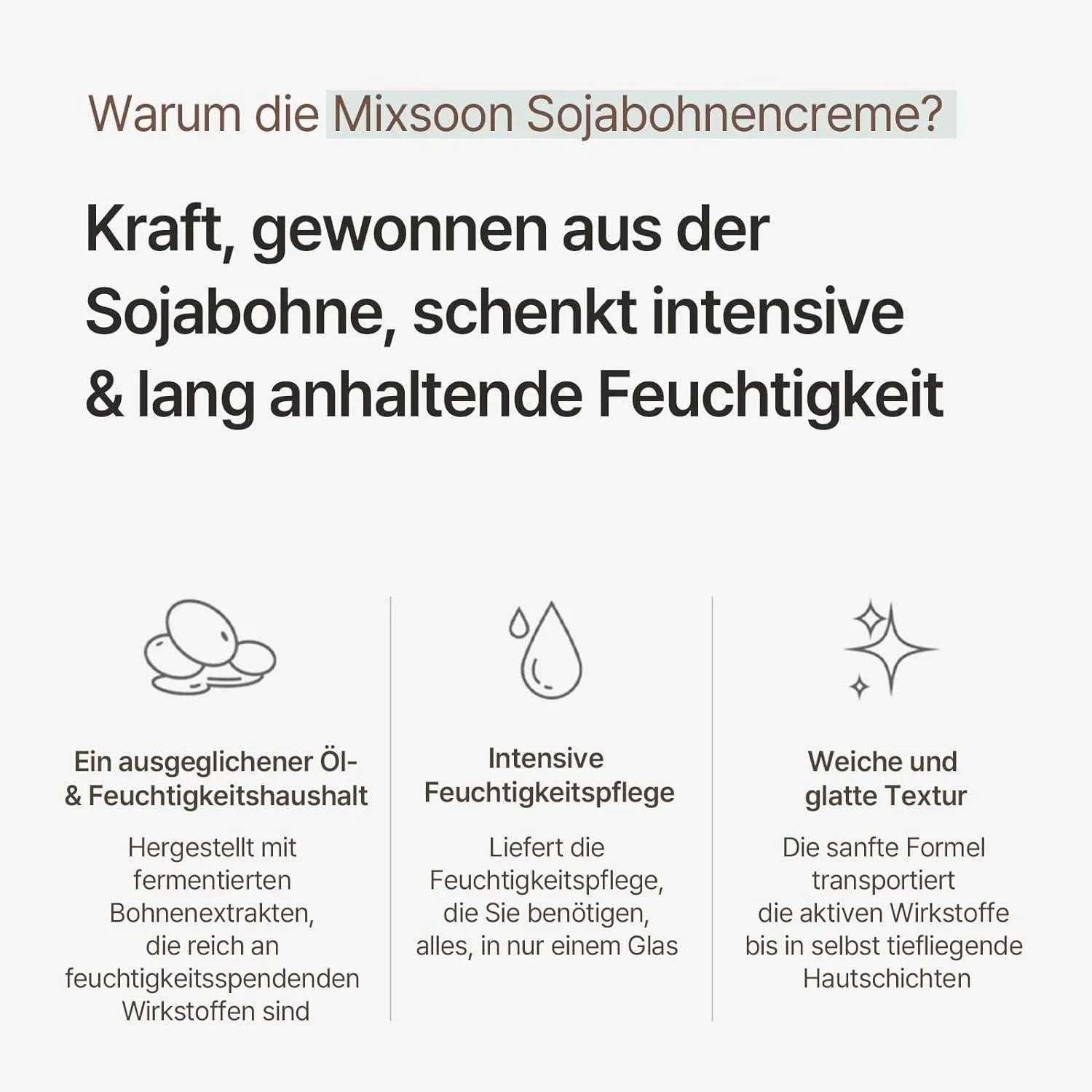 Mixsoon Soja Ferment Creme - Feuchtigkeitsspendende Gesichtscreme 50ml - DaniChou-Store