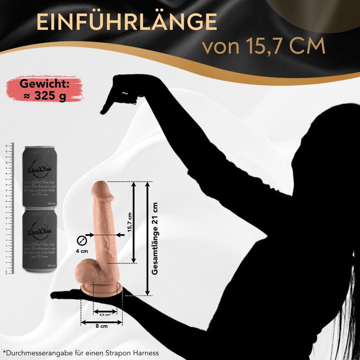 Silikon Dildo mit Saugnapf, Ø 4 cm, Einführlänge 16 cm - DaniChou-Store
